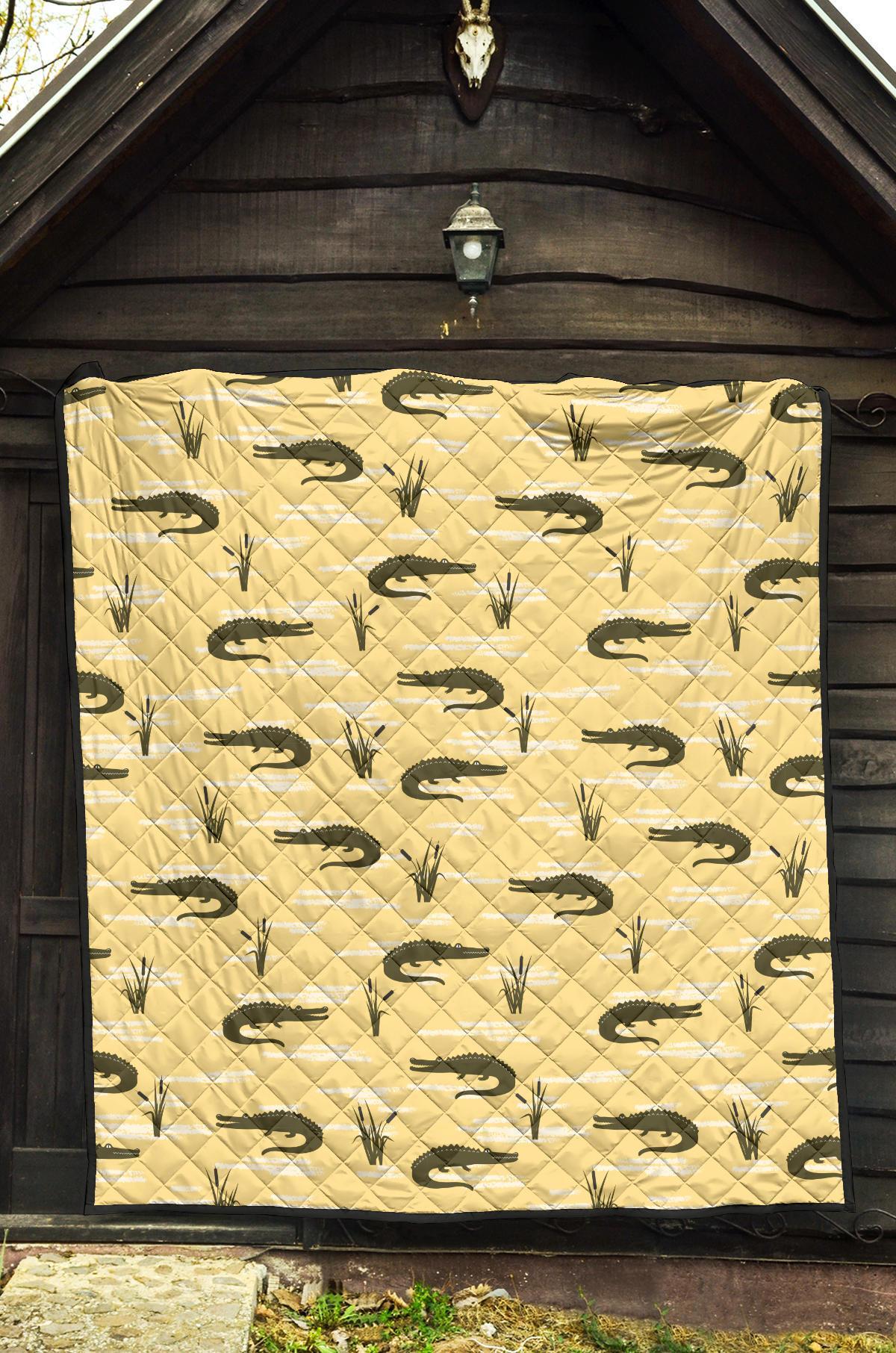 Crocodile River Print Pattern Quilt-grizzshop