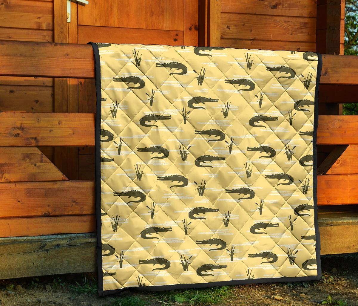 Crocodile River Print Pattern Quilt-grizzshop