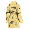 Crocodile River Print Pattern Women Long Robe-grizzshop