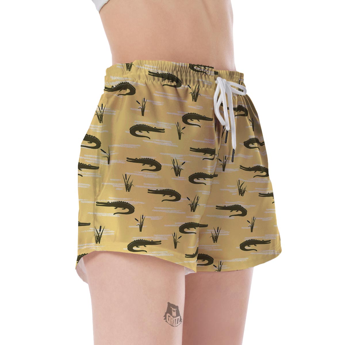 Crocodile River Print Pattern Women's Shorts-grizzshop