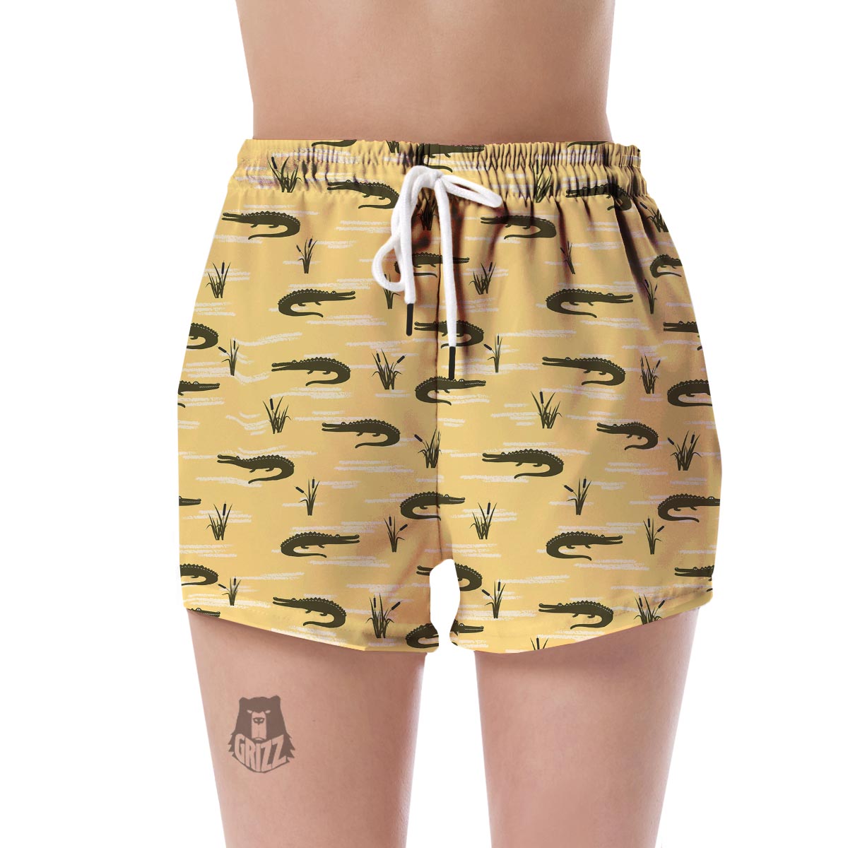 Crocodile River Print Pattern Women's Shorts-grizzshop