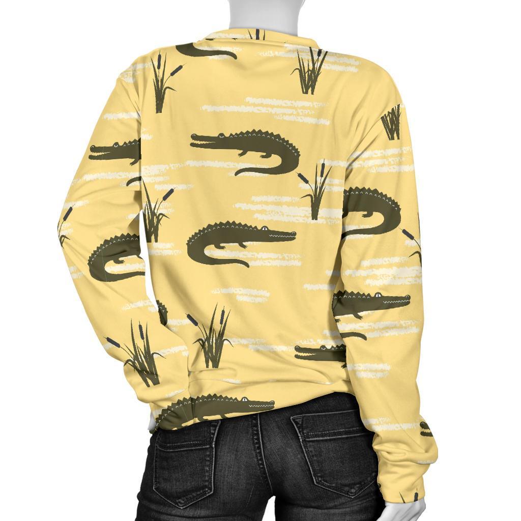 Crocodile River Print Pattern Women's Sweatshirt-grizzshop