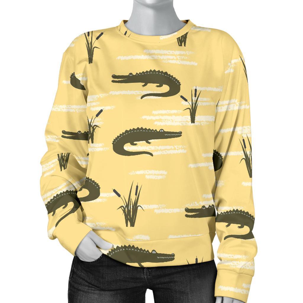 Crocodile River Print Pattern Women's Sweatshirt-grizzshop