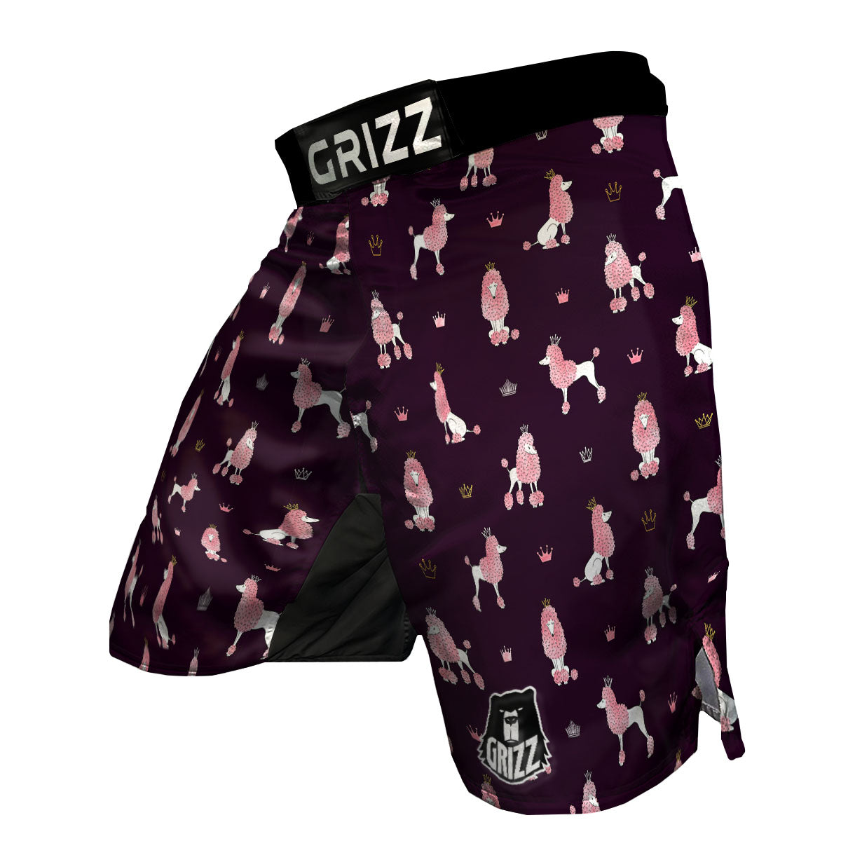 Crown And Poodle Print Pattern MMA Shorts-grizzshop