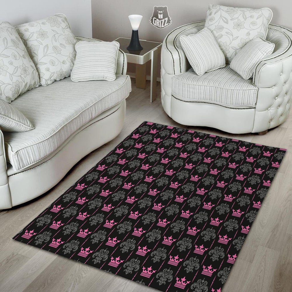 Crown Pink Print Pattern Floor Mat-grizzshop