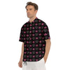 Crown Pink Print Pattern Men's Short Sleeve Shirts-grizzshop