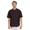 Crown Pink Print Pattern Men's Short Sleeve Shirts-grizzshop