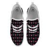 Crown Pink Print Pattern White Athletic Shoes-grizzshop