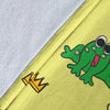 Crown Prince Frog Pattern Print Blanket-grizzshop