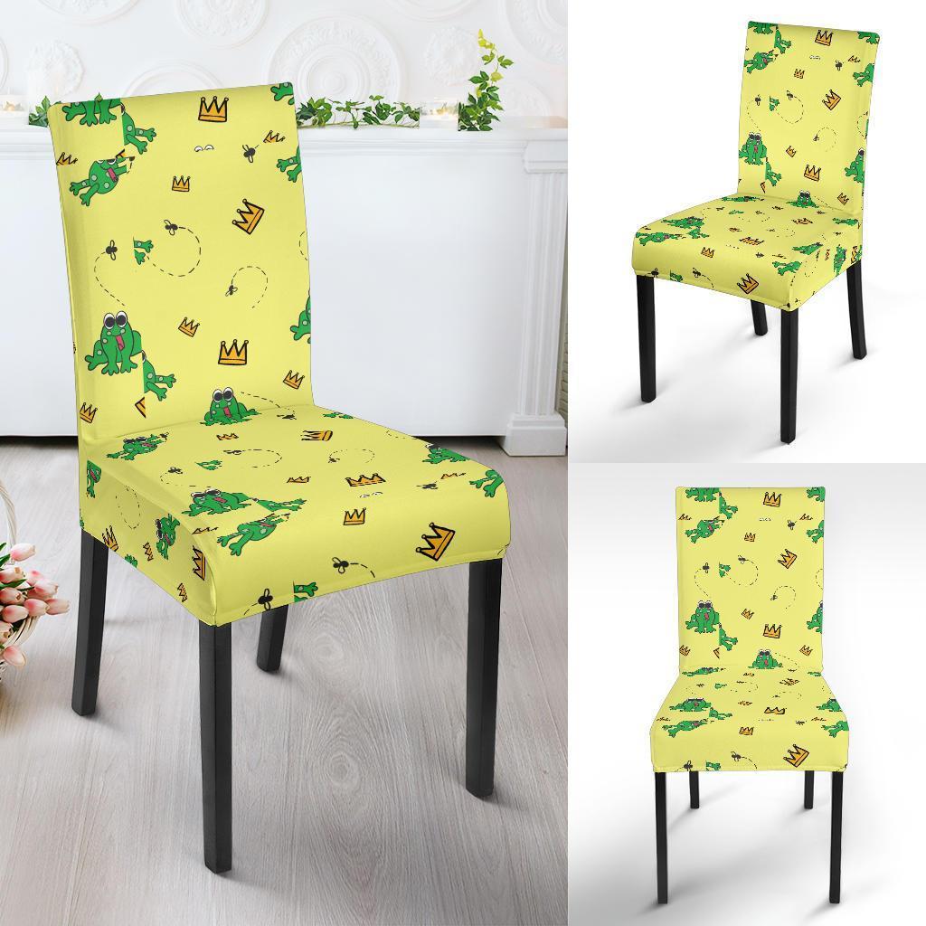 Crown Prince Frog Pattern Print Chair Cover-grizzshop