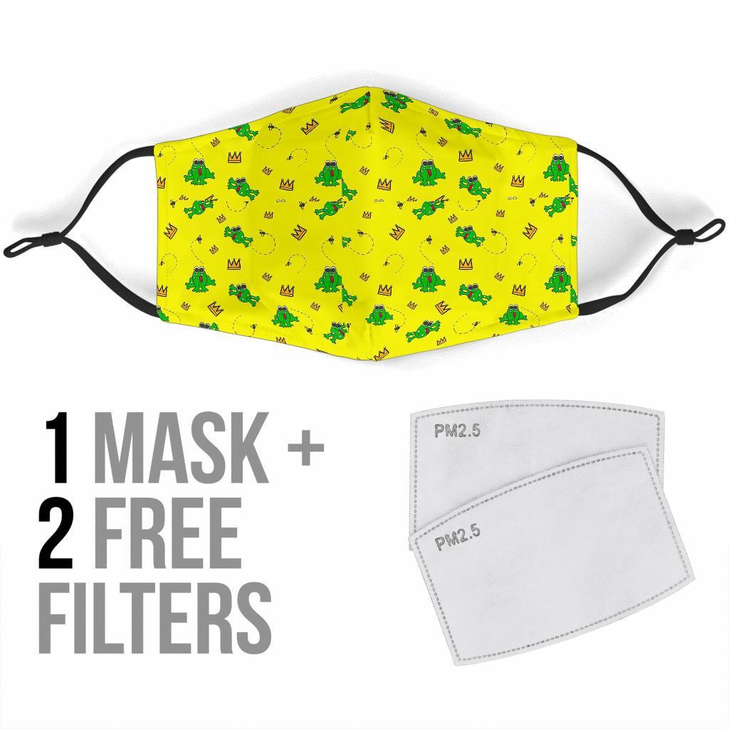 Crown Prince Frog Pattern Print Face Mask-grizzshop