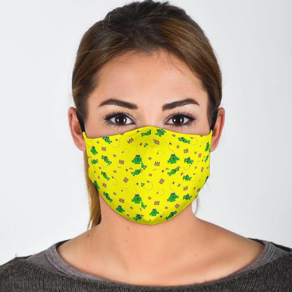 Crown Prince Frog Pattern Print Face Mask-grizzshop