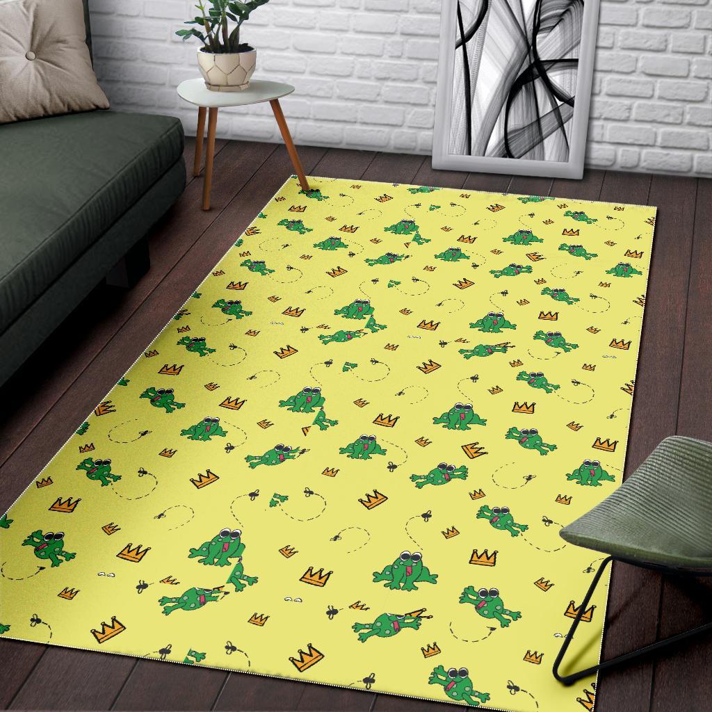 Crown Prince Frog Pattern Print Floor Mat-grizzshop