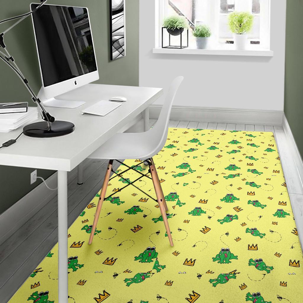 Crown Prince Frog Pattern Print Floor Mat-grizzshop