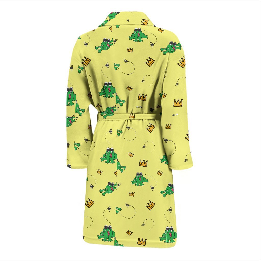 Crown Prince Frog Pattern Print Men Long Robe-grizzshop