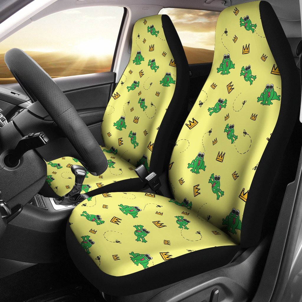 Crown Prince Frog Pattern Print Universal Fit Car Seat Cover-grizzshop