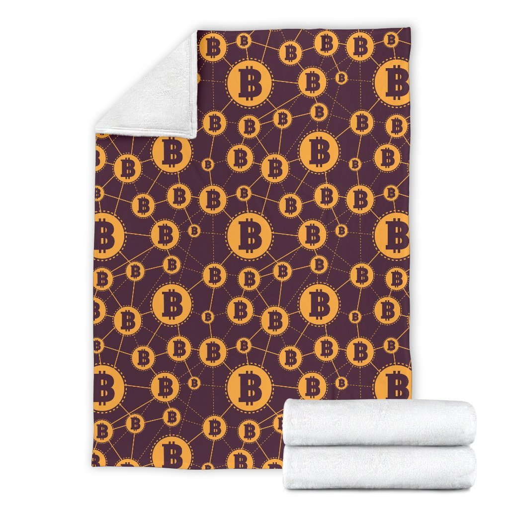 Cryptocurrency Bitcoin Pattern Print Blanket-grizzshop