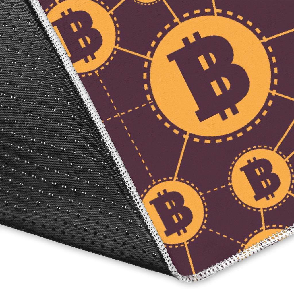 Cryptocurrency Bitcoin Pattern Print Floor Mat-grizzshop