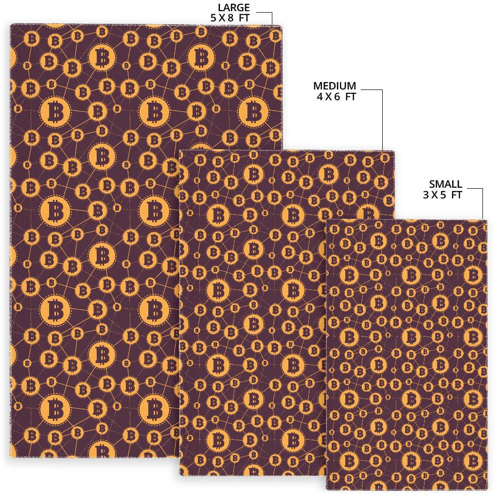 Cryptocurrency Bitcoin Pattern Print Floor Mat-grizzshop