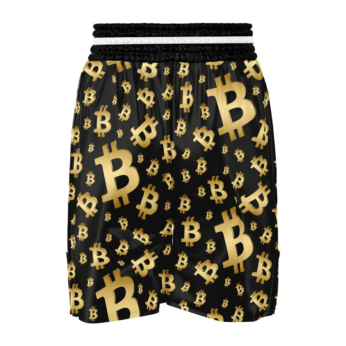 Cryptocurrency Bitcoin Print Pattern Boxing Shorts-grizzshop