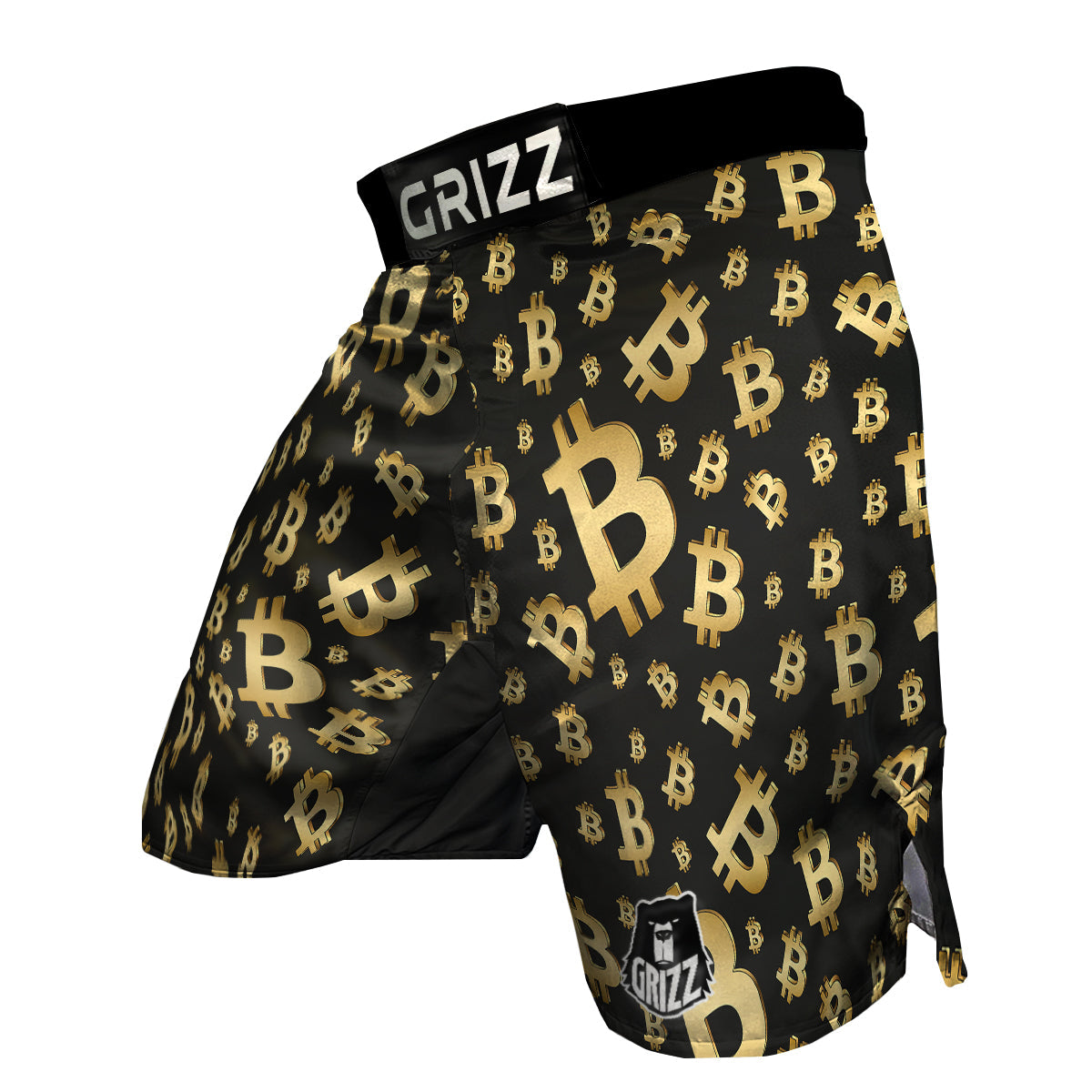 Cryptocurrency Bitcoin Print Pattern MMA Shorts-grizzshop