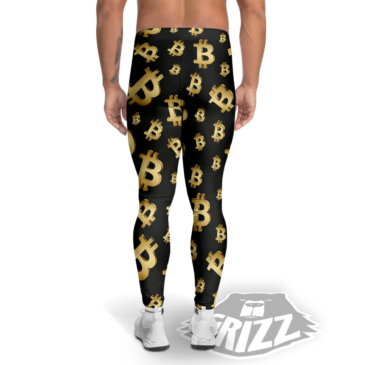 Cryptocurrency Bitcoin Print Pattern Men's Leggings-grizzshop