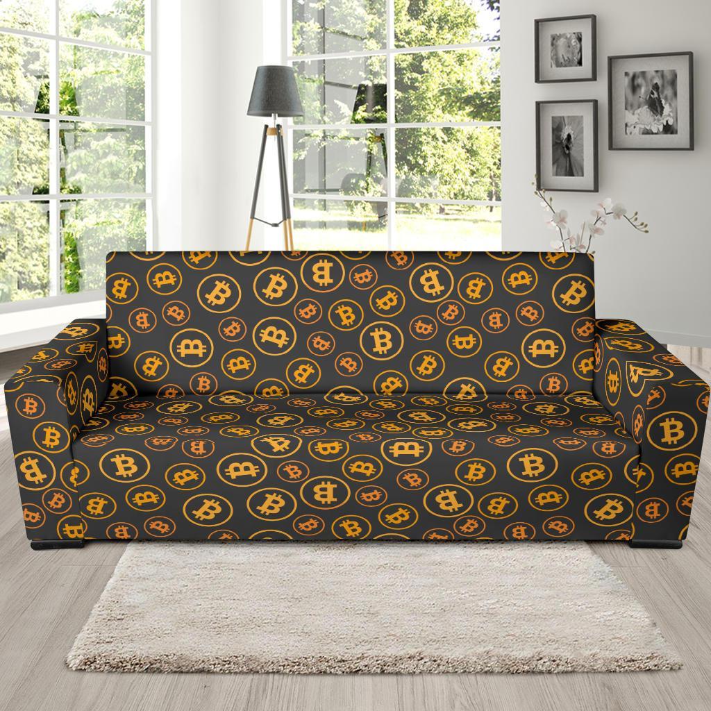 Cryptocurrency Bitcoin Print Pattern Sofa Covers-grizzshop