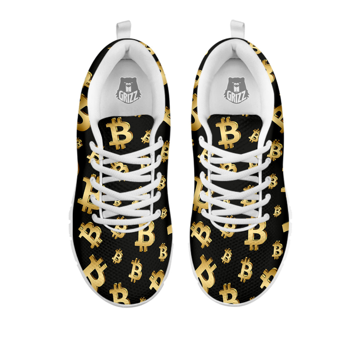 Cryptocurrency Bitcoin Print Pattern White Sneaker-grizzshop