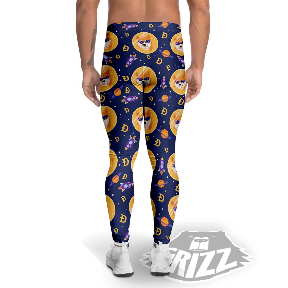 Cryptocurrency Shiba Print Pattern Men's Leggings-grizzshop