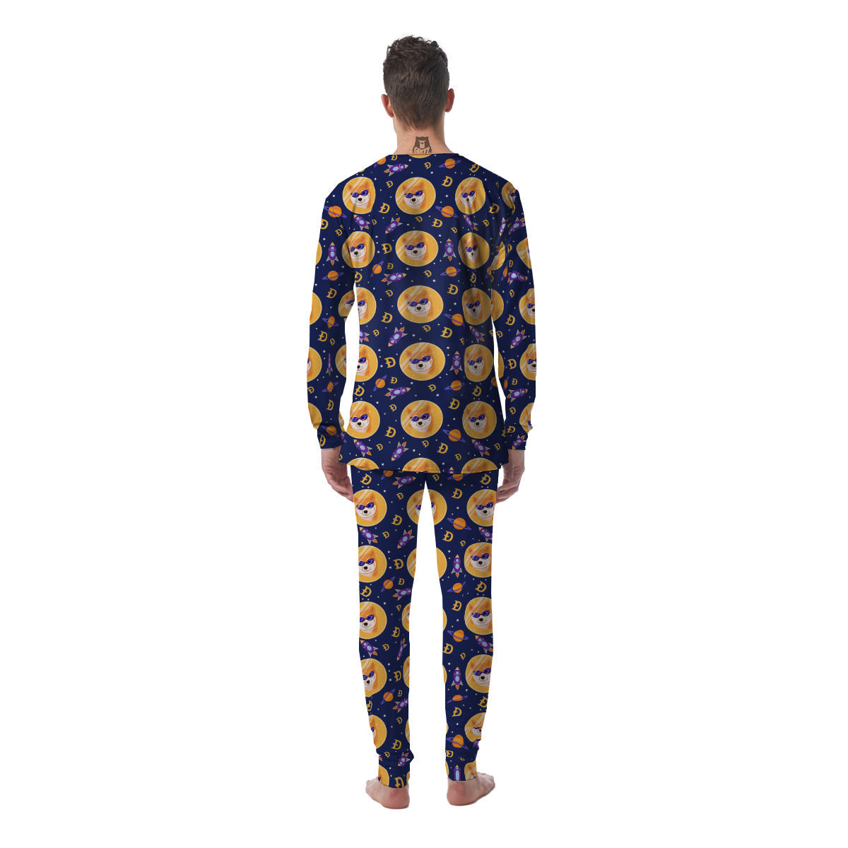 Cryptocurrency Shiba Print Pattern Men's Pajamas-grizzshop