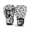 Cube Geometric Shape White Print Pattern Boxing Gloves-grizzshop