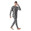 Cube Geometric Shape White Print Pattern Men's Pajamas-grizzshop