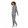 Cube Geometric Shape White Print Pattern Women's Pajamas-grizzshop