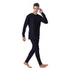 Cube Shape Black Geometric Print Pattern Men's Pajamas-grizzshop