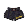 Cube Shape Black Geometric Print Pattern Muay Thai Boxing Shorts-grizzshop