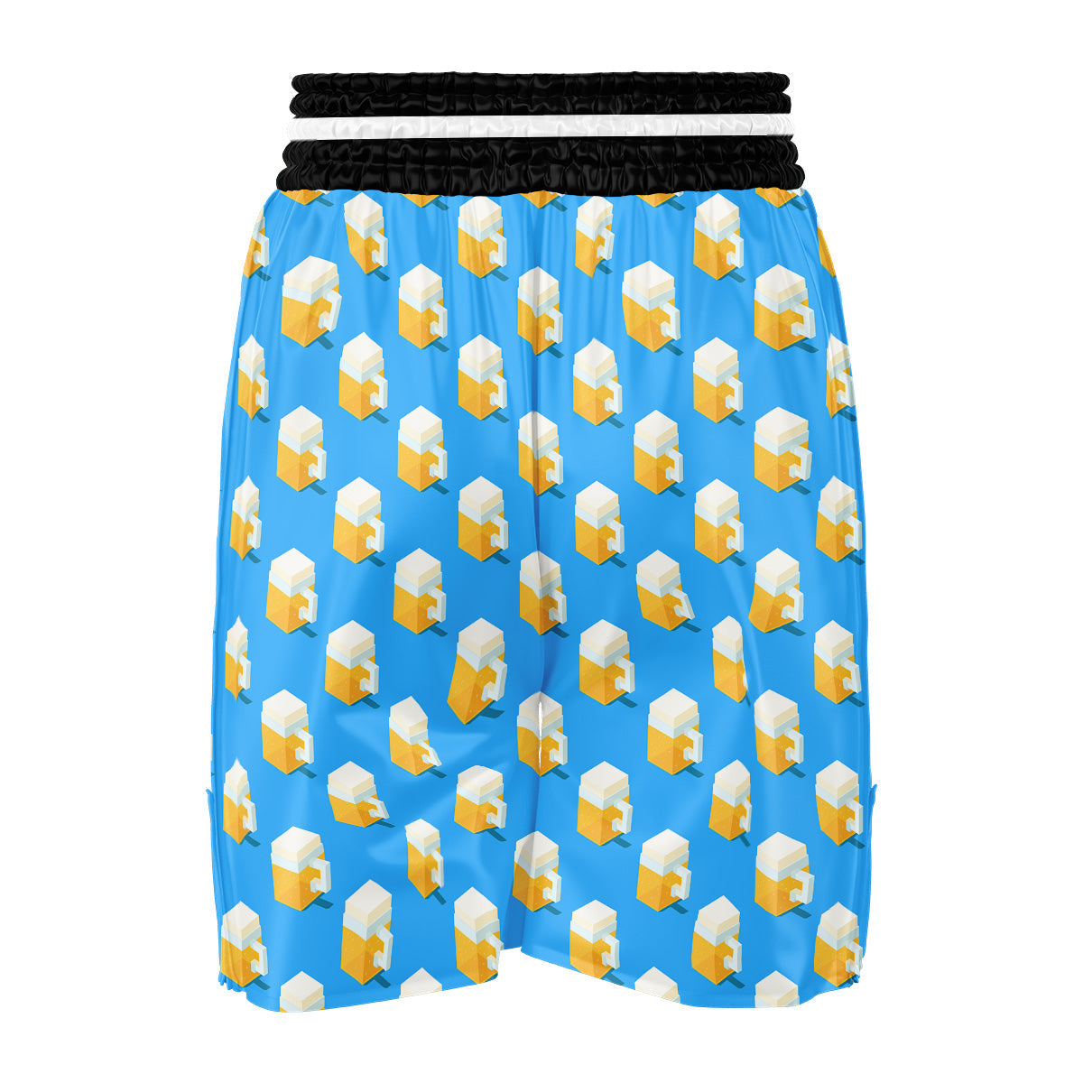 Cubic Beer Mugs On Blue Print Pattern Boxing Shorts-grizzshop