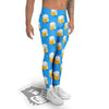 Cubic Beer Mugs On Blue Print Pattern Men's Leggings-grizzshop