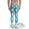 Cubic Beer Mugs On Blue Print Pattern Men's Leggings-grizzshop