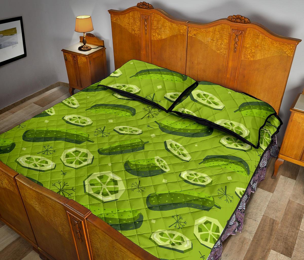 Cucumber Pickle Pattern Print Bed Set Quilt-grizzshop