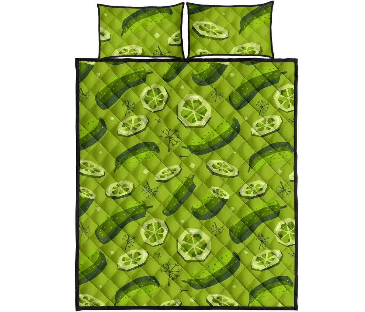Cucumber Pickle Pattern Print Bed Set Quilt-grizzshop