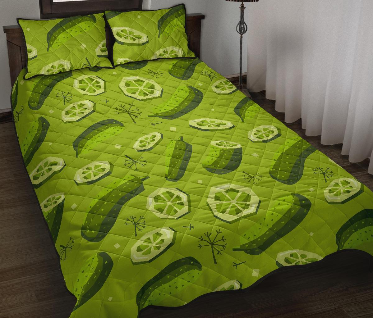Cucumber Pickle Pattern Print Bed Set Quilt-grizzshop