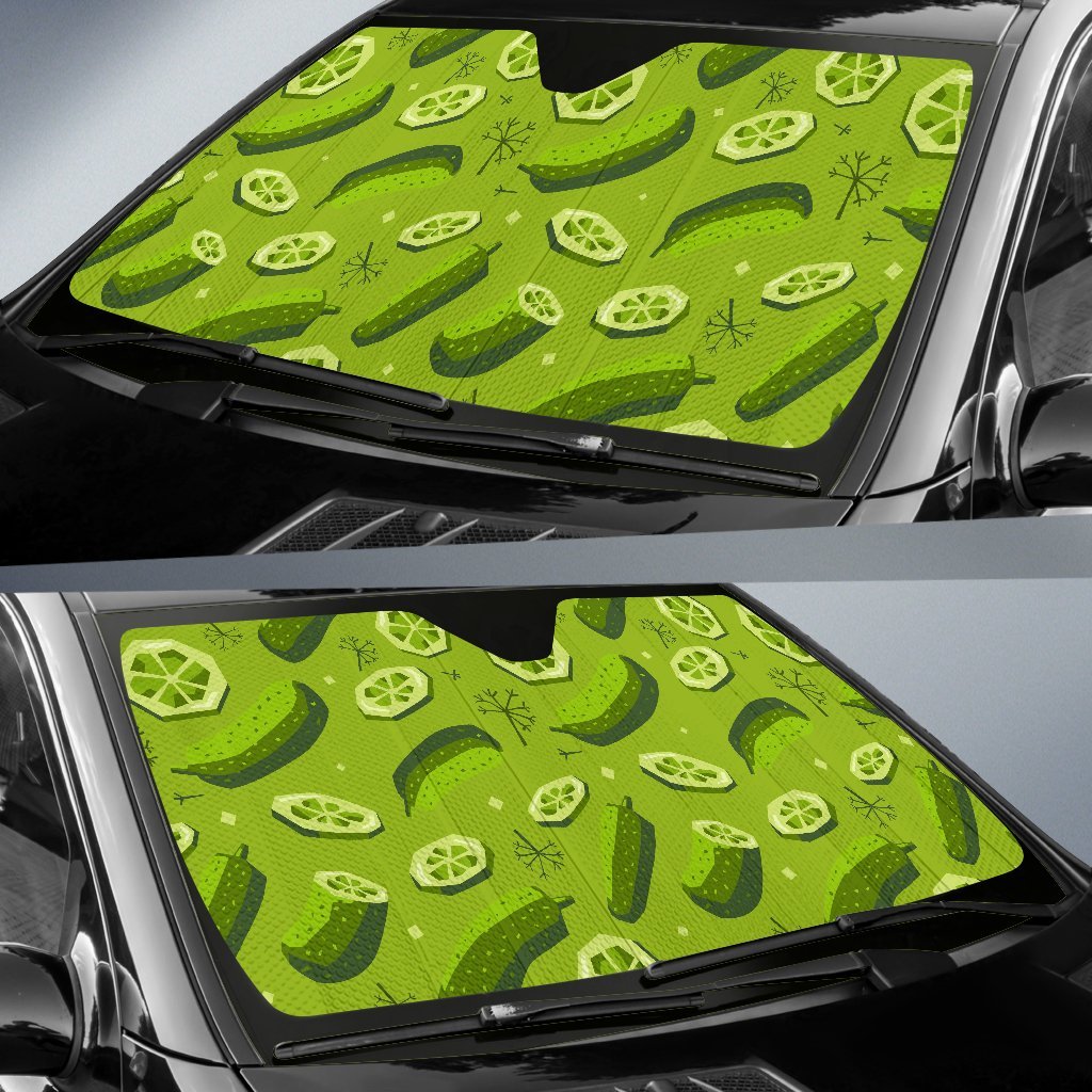 Cucumber Pickle Pattern Print Car Sun Shade-grizzshop