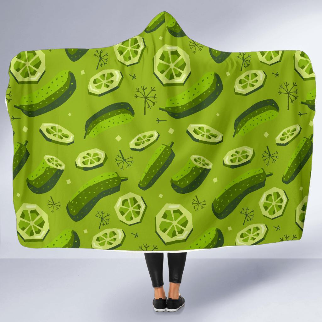 Cucumber Pickle Pattern Print Hooded Blanket-grizzshop