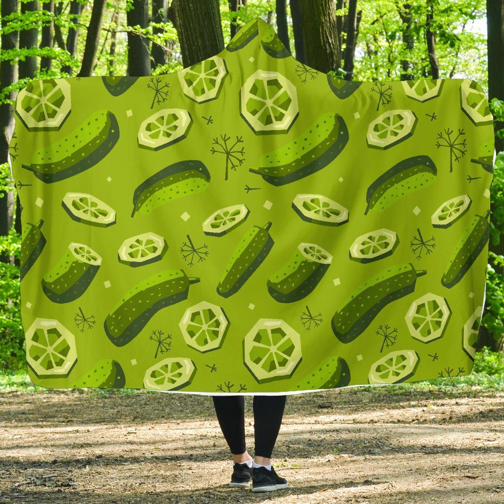 Cucumber Pickle Pattern Print Hooded Blanket-grizzshop