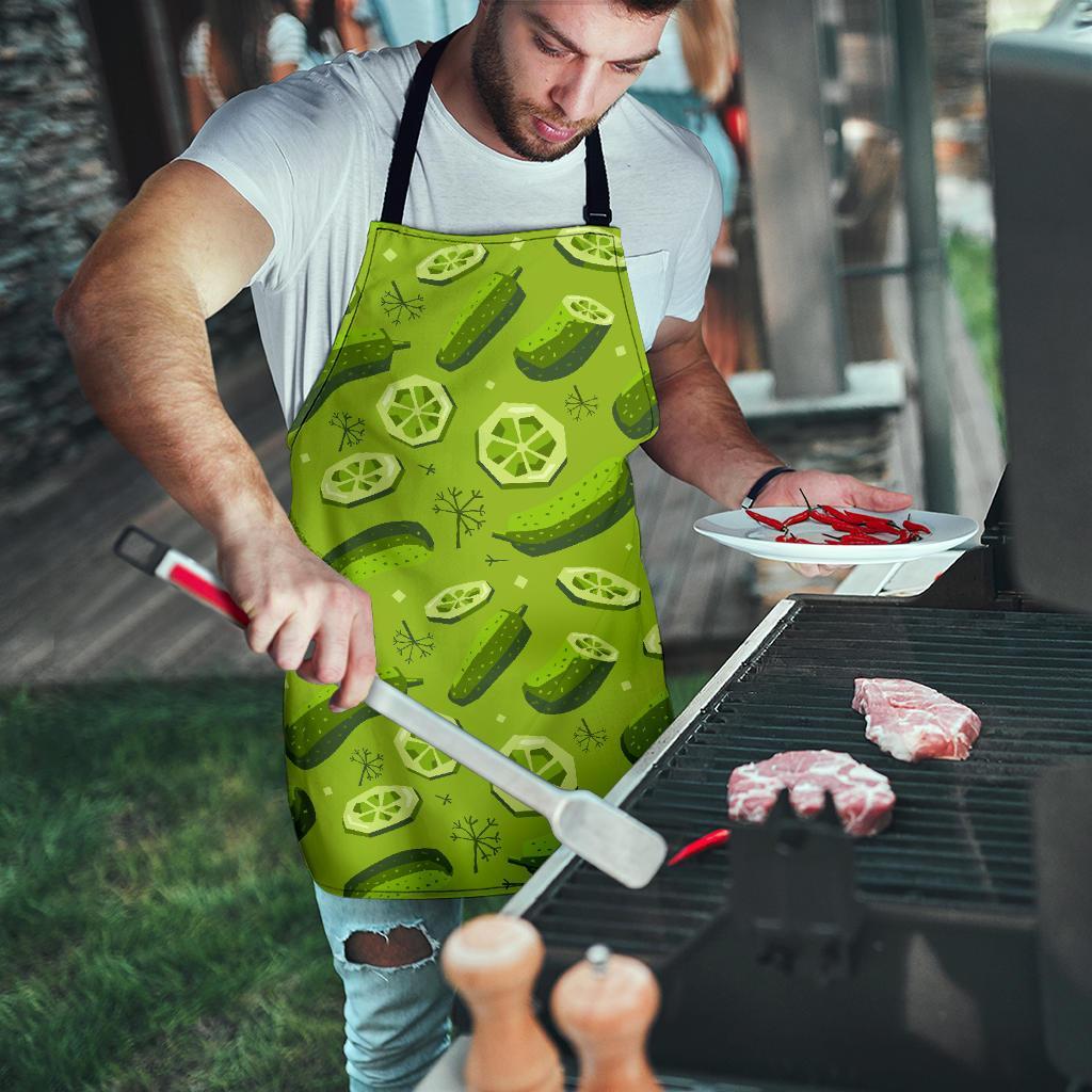 Cucumber Pickle Pattern Print Men's Apron-grizzshop