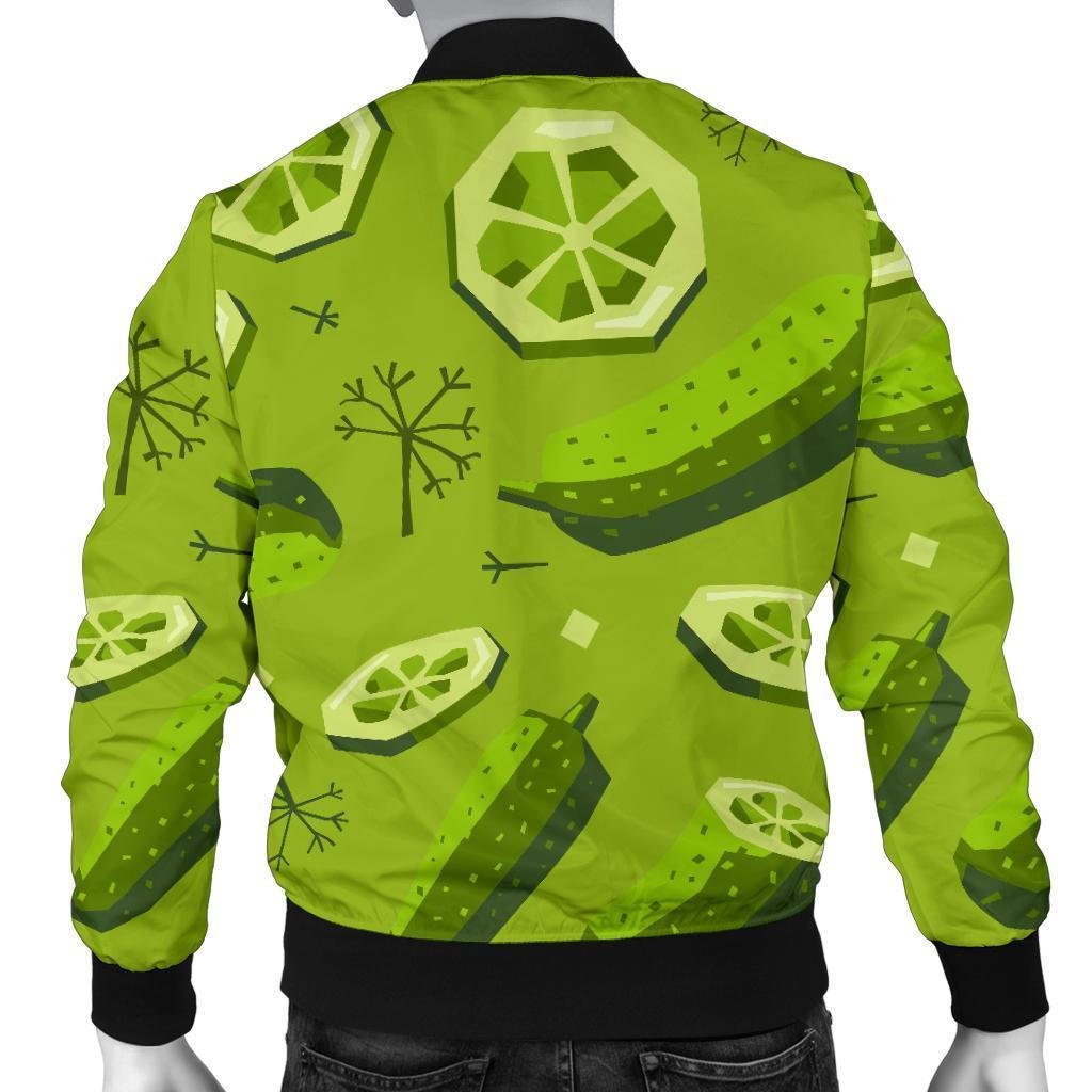 Cucumber Pickle Pattern Print Men's Bomber Jacket-grizzshop