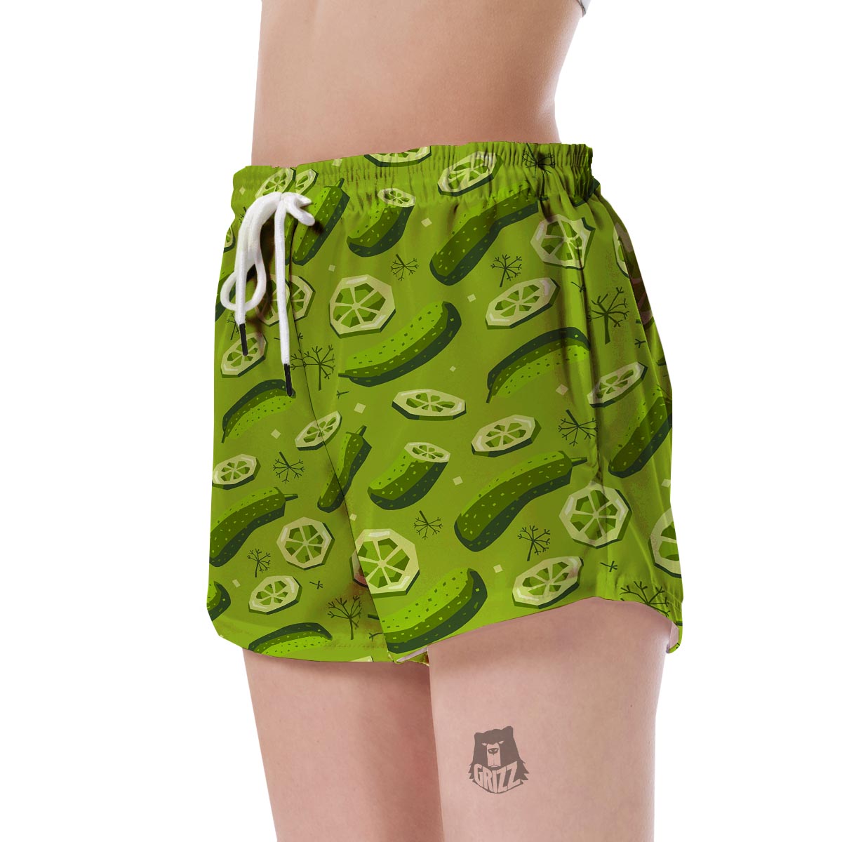 Cucumber Pickle Pattern Print Women's Shorts-grizzshop