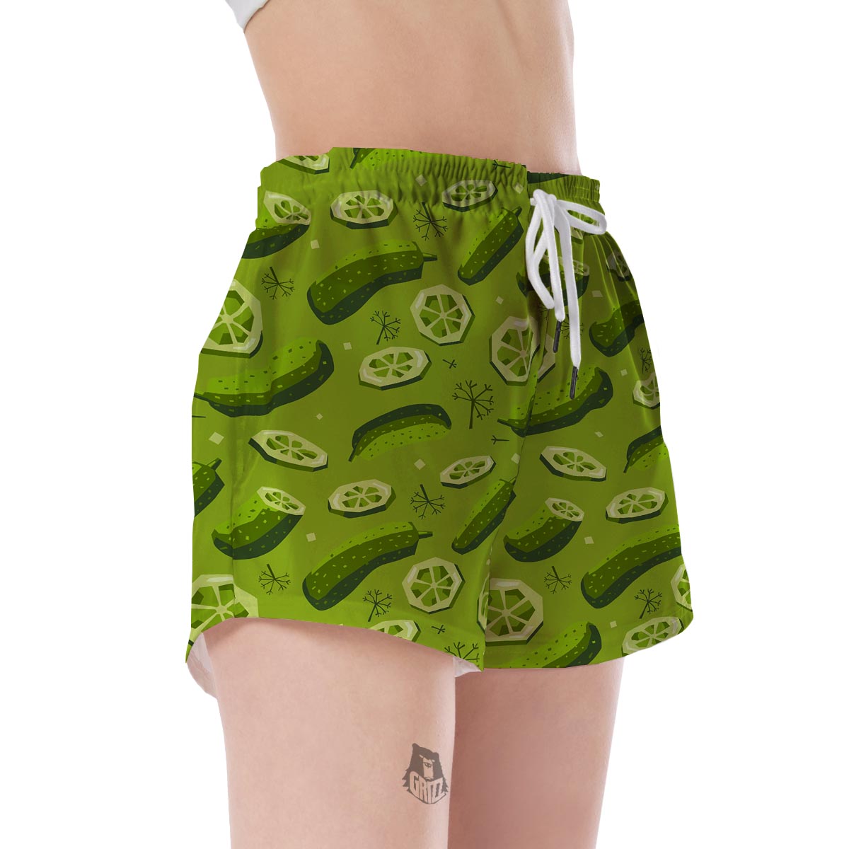 Cucumber Pickle Pattern Print Women's Shorts-grizzshop