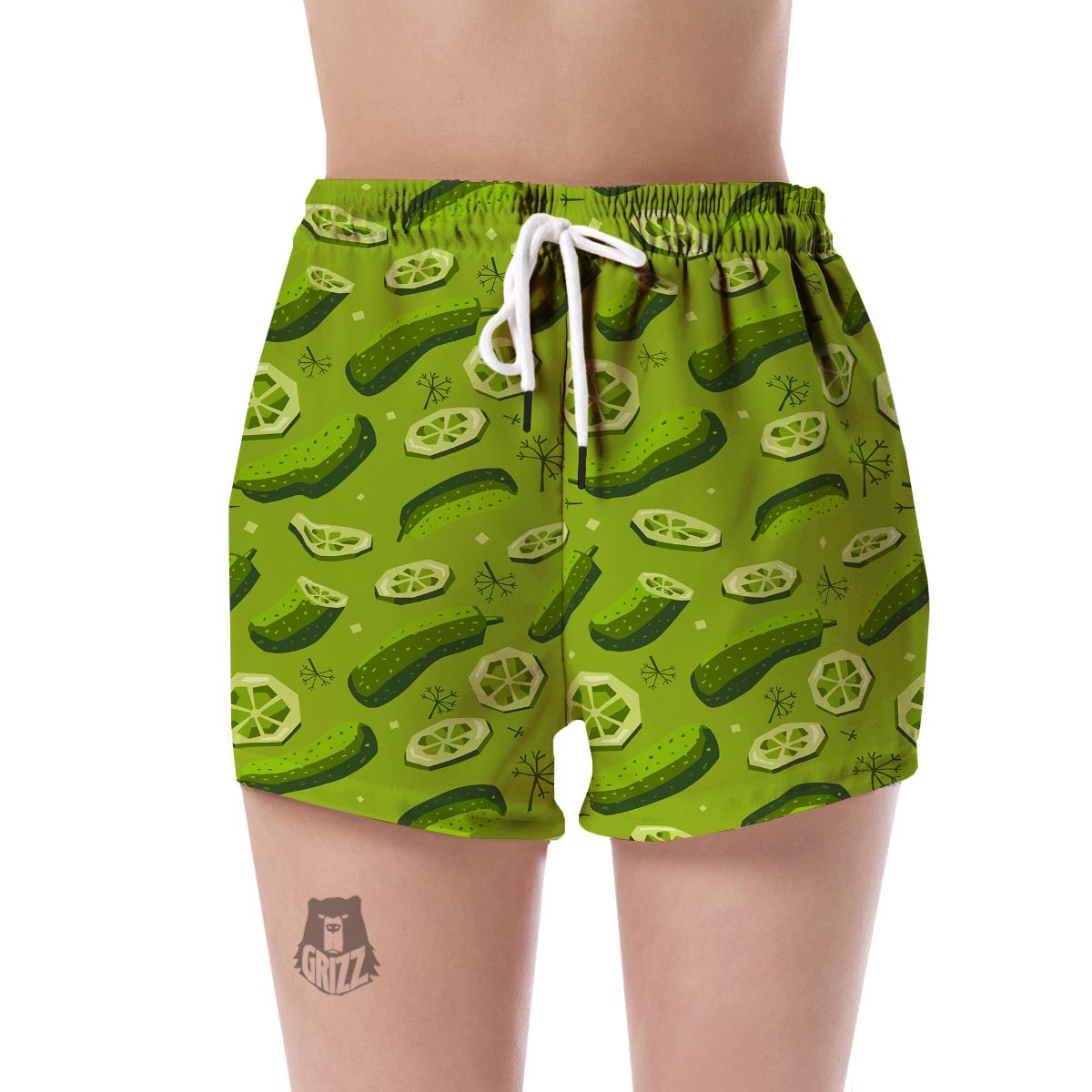 Cucumber Pickle Pattern Print Women's Shorts-grizzshop