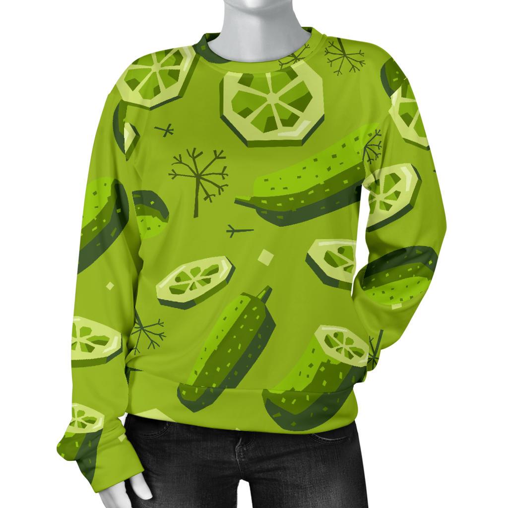 Cucumber Pickle Pattern Print Women's Sweatshirt-grizzshop